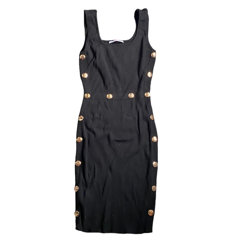{Fashion House} Midi length FItted Button bodycon fitted dress